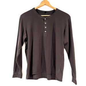 Marc Jacobs Henley Top Graphite XL Casual Classic Waffle Casual Winter